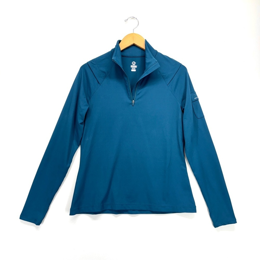 Merrell Women Performance Pullover Blue Medium High Neck Outdoor Wicking Running